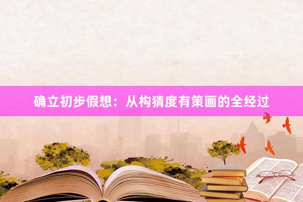 确立初步假想：从构猜度有策画的全经过